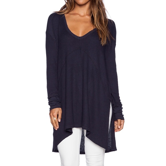 Free People Tops - Free People Navy Sunset Park Thermal